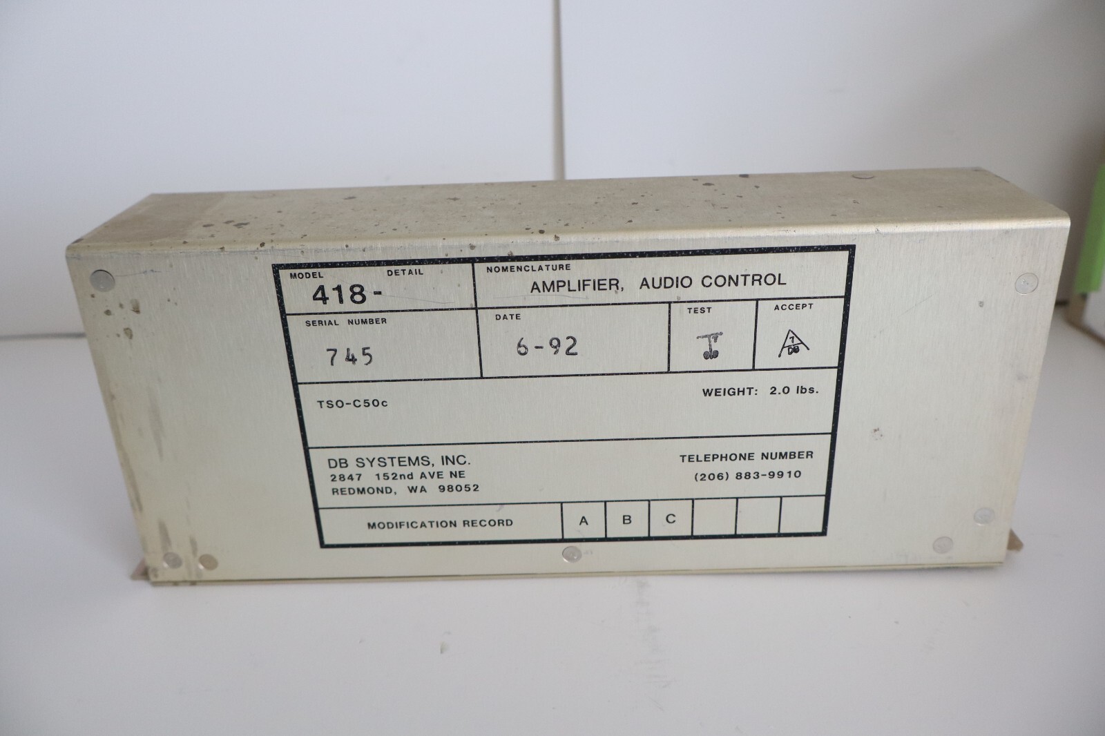 DB Systems 418 Audio Control Amplifier - Removed Working (4 Available)