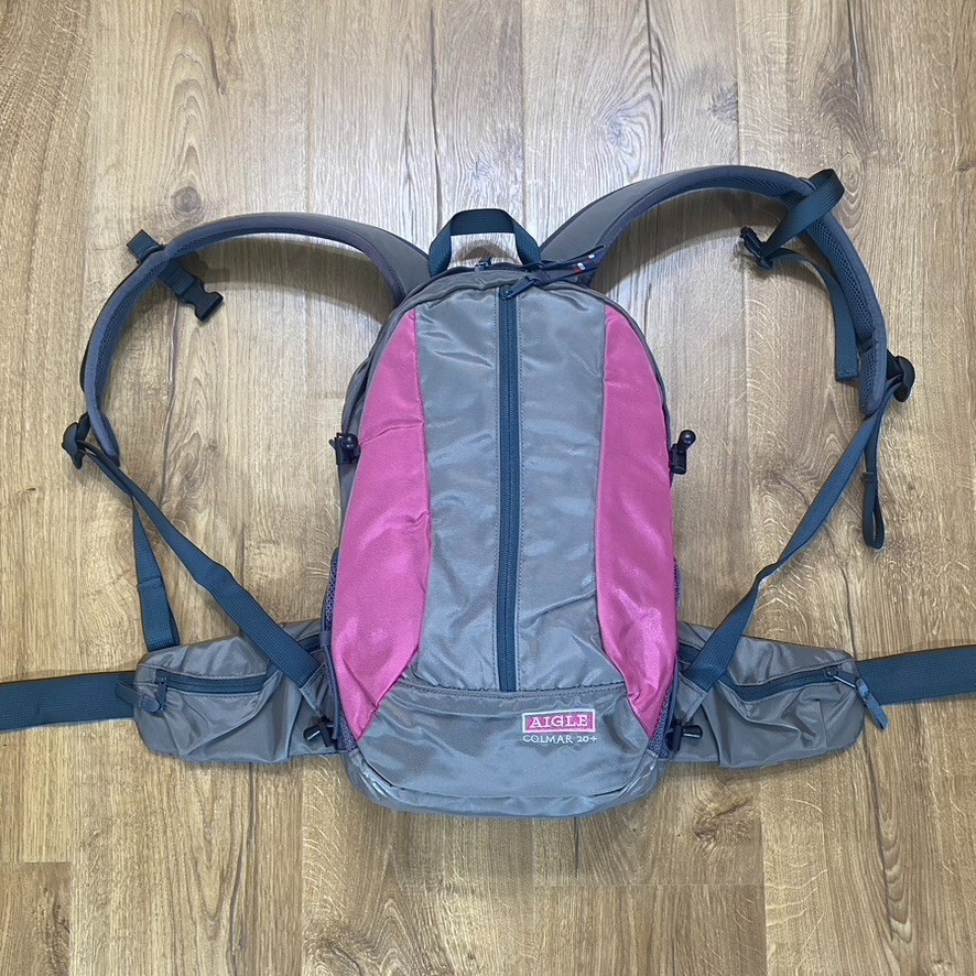 Aigle Backpack 16L 16.5x10x5.5 Factory Climber Waist and Chest Straps Pink/Gray
