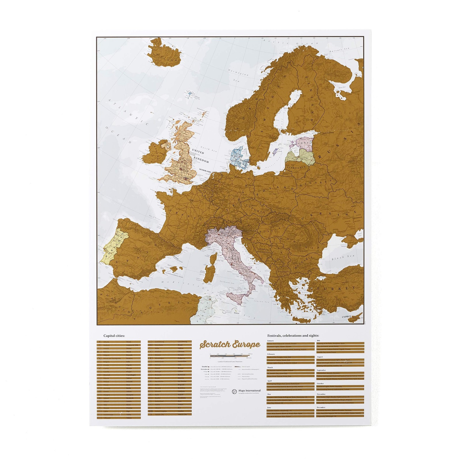 Scratch Off Map Of Europe – Color Europe Wall Map – Scratch Off R