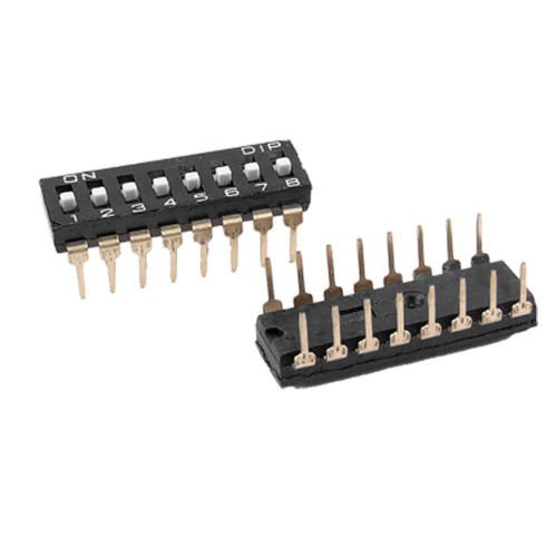 10PCS NEW Black 2.54mm Pitch 8-Bit 8 Positions Ways Slide Type DIP Switch
