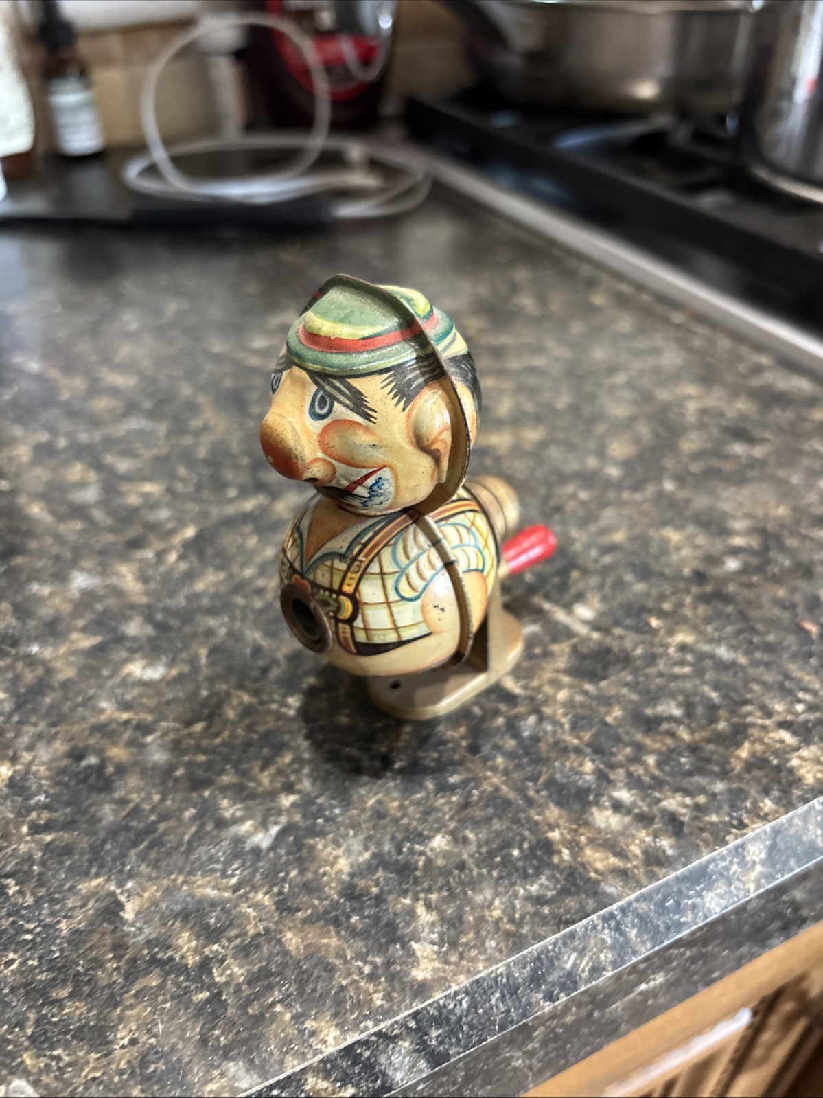 RareVintage Pencil Sharpener Tin Metal Clown made in West Germany 1950's