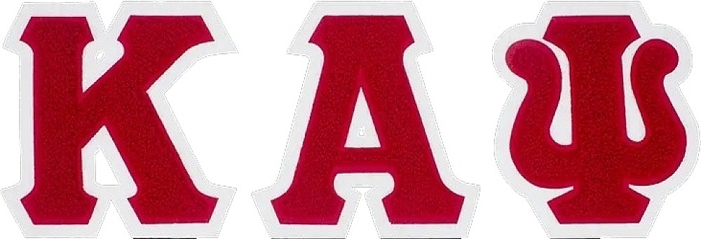 Kappa Alpha Psi Chenille Letters Iron-On Patch Set [Red - 4"T]