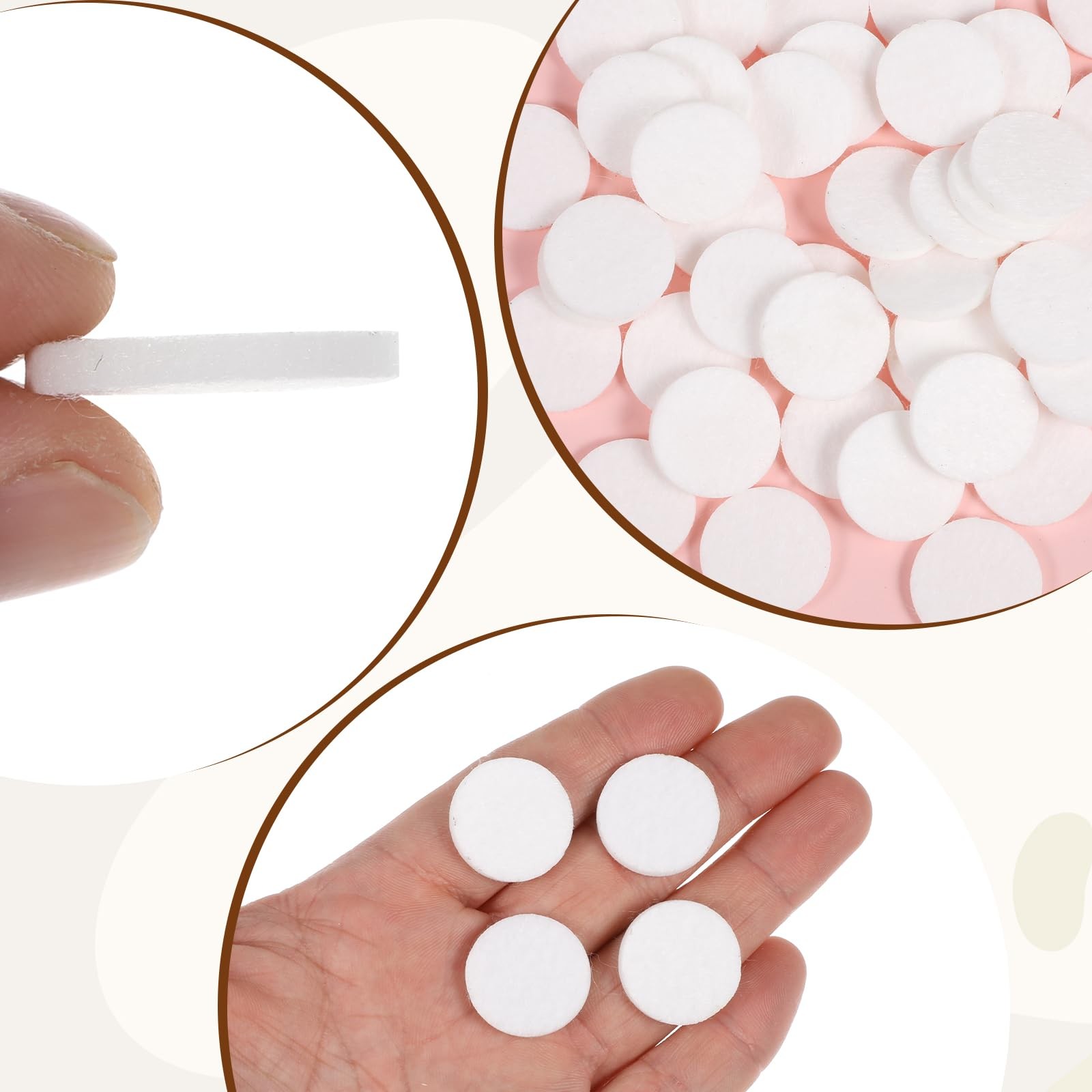 Diffuser Refill Pads, 50 Pcs 1 Inch Round Essential Oil Pad White