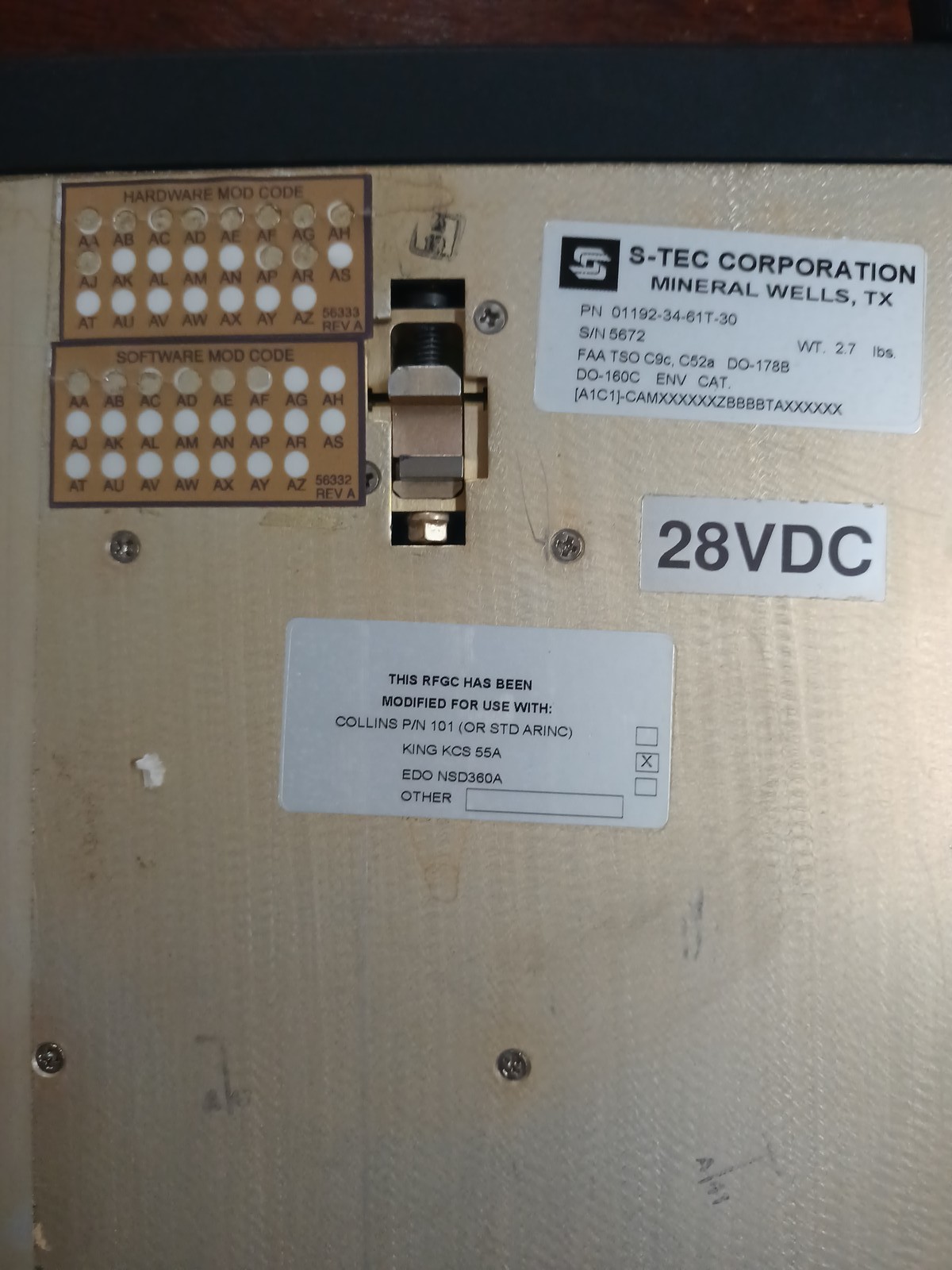S-TEC 55X AUTOPILOT COMPUTER P/N 01192-34-61T-30