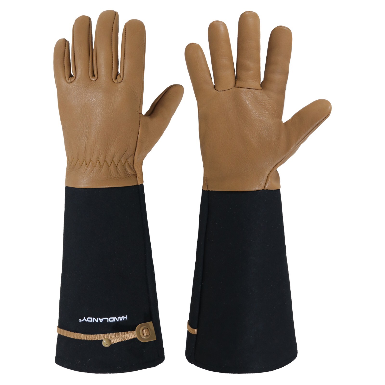 HANDLANDY Leather Gardening Gloves for Men & Women, Garden Glove
