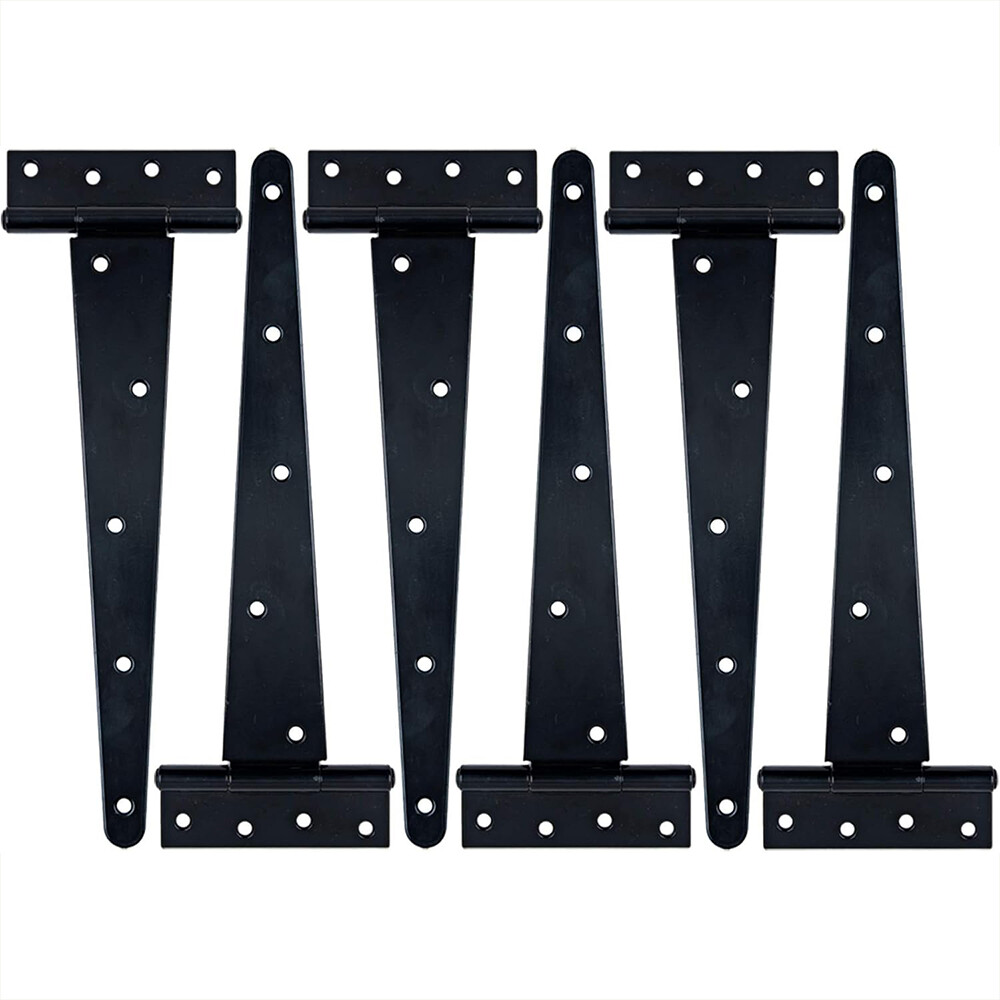 Heavy Duty T-Strap Shed Hinge Gate Strap Door Barn Gates Iron Hinge 4" 6" 8" 10"