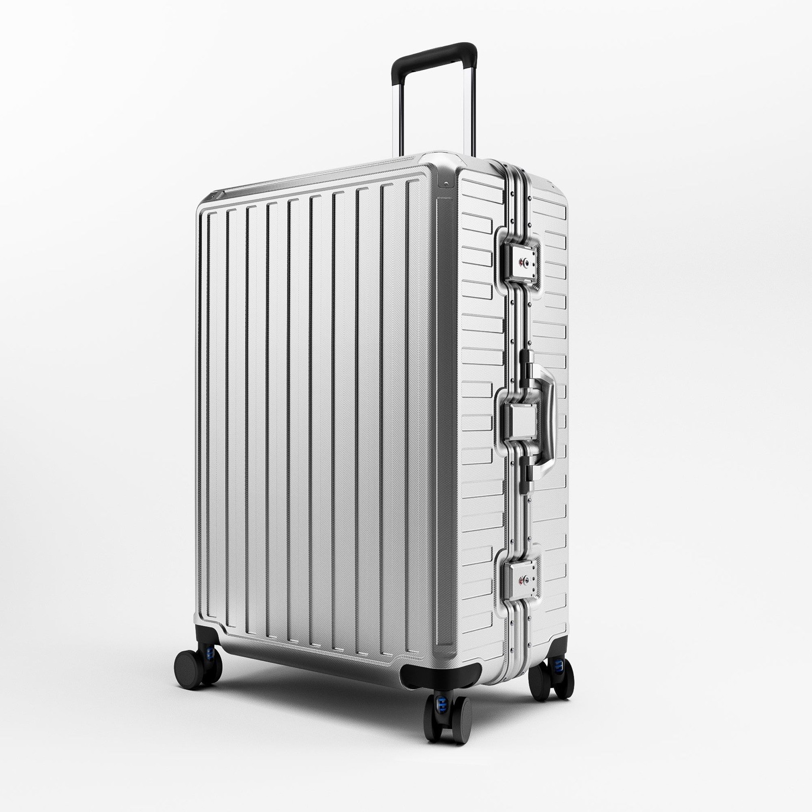 LUGGEX Aluminum Frame Luggage with Spinner Wheels, Zipperless Polycarbonate H...