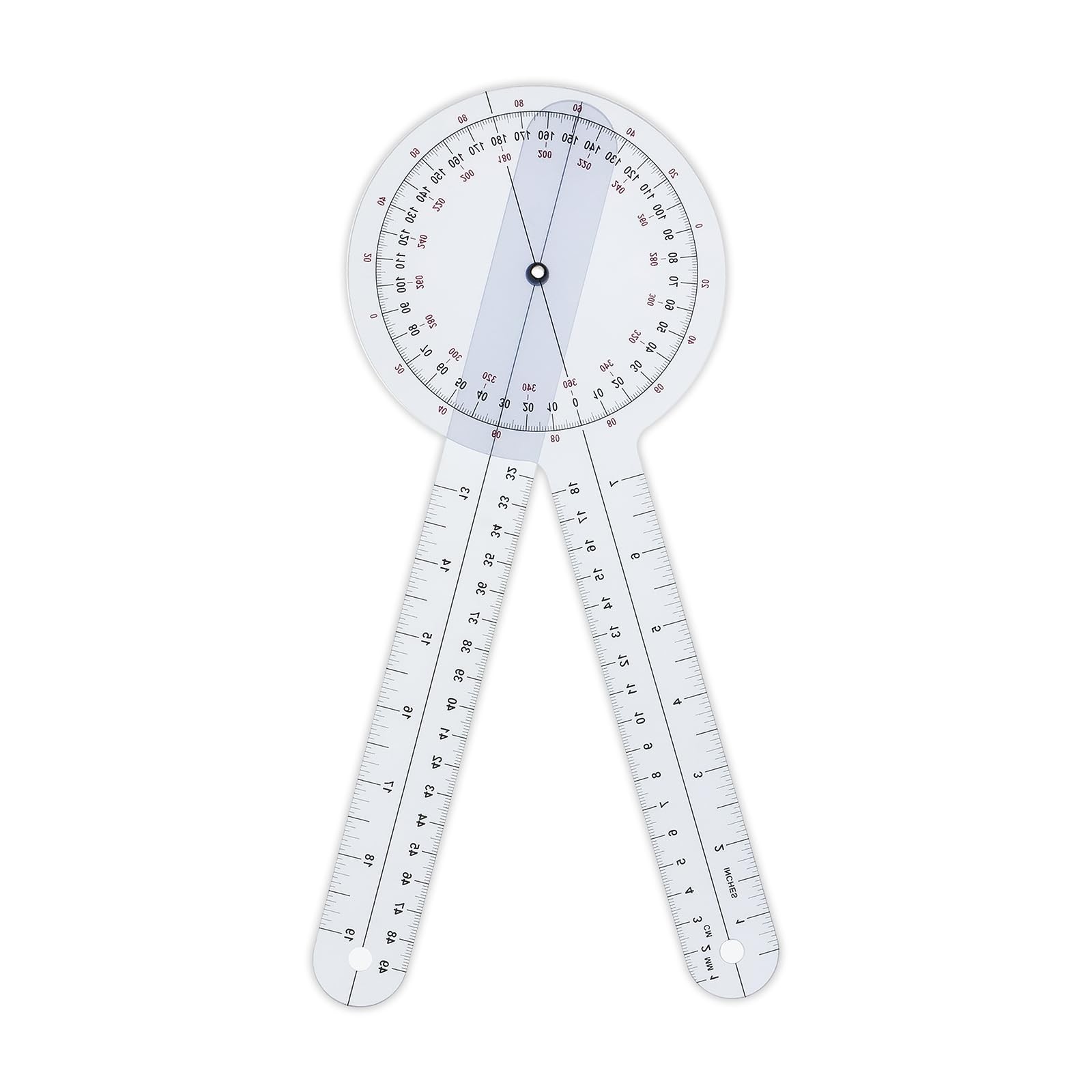 Goniometer 12 inch 360° Clear Protractor Physical Therapy, for Medical Range ...