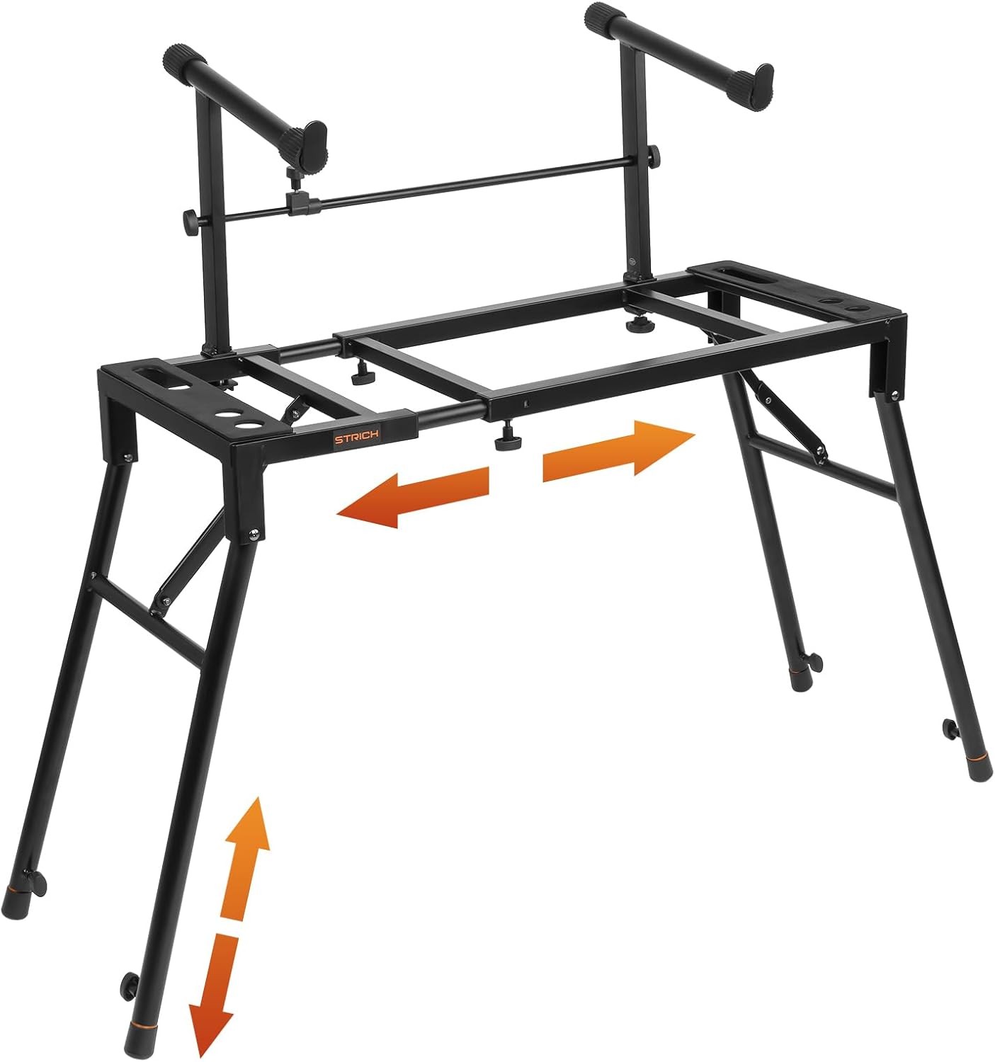 Dual Piano Keyboard Stand Adjustable and Portable 2 Tier Music Stand