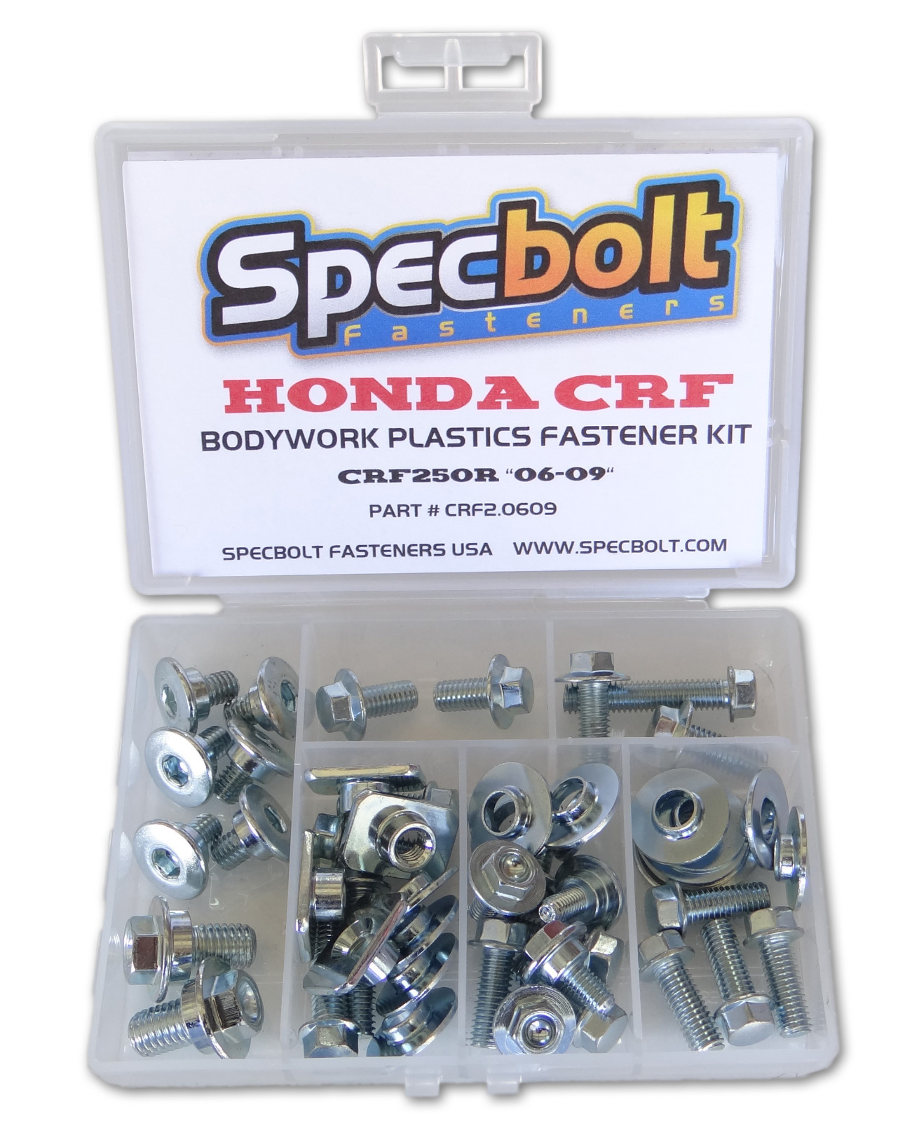 06-09 Honda CRF250 Full Plastics Bolt Kit for Fenders Shrouds Seat Tank CRF
