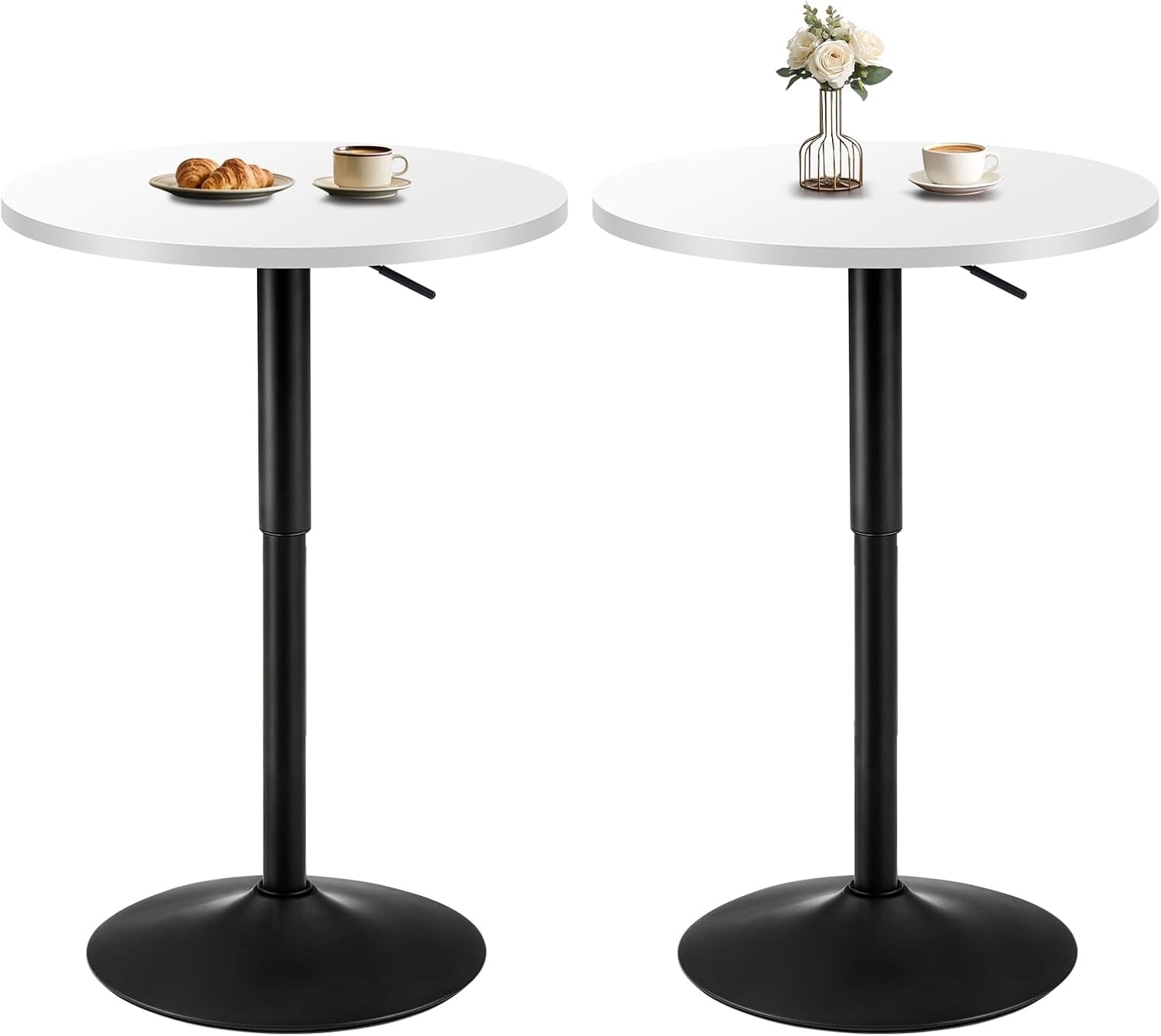 Adjustable Height Pub Table 27''-36'' Round Cocktail Tables for Parties High