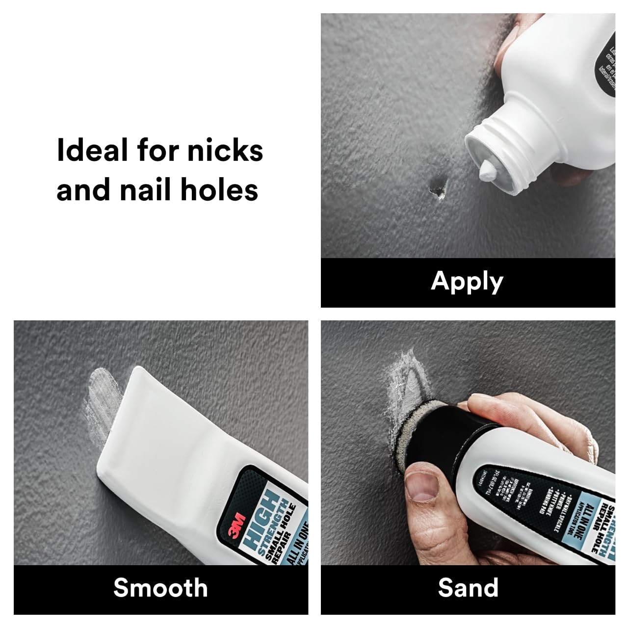 Small Hole Repair High Strength, All in One Applicator Tool, 1-Pack