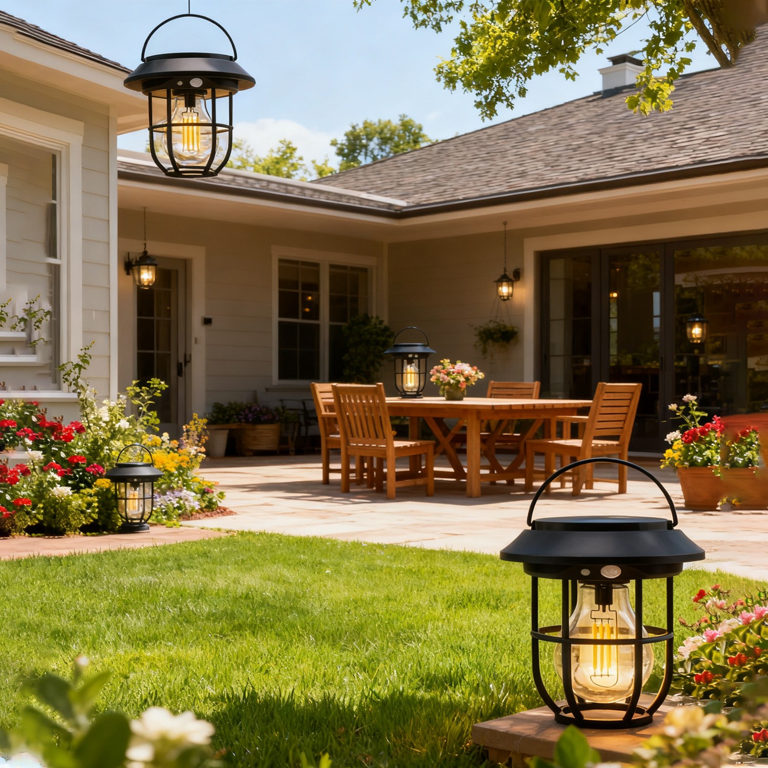 1-4x Solar Garden Motion Sensor 2IN1 Light Outdoor Pathway Lawn Landscape Lamp