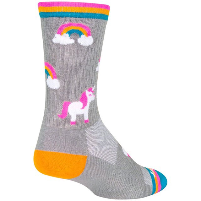 Socks - SockGuy - Enchanted Unicron Gray L/XL 6" Crew Cycling/Running NEW
