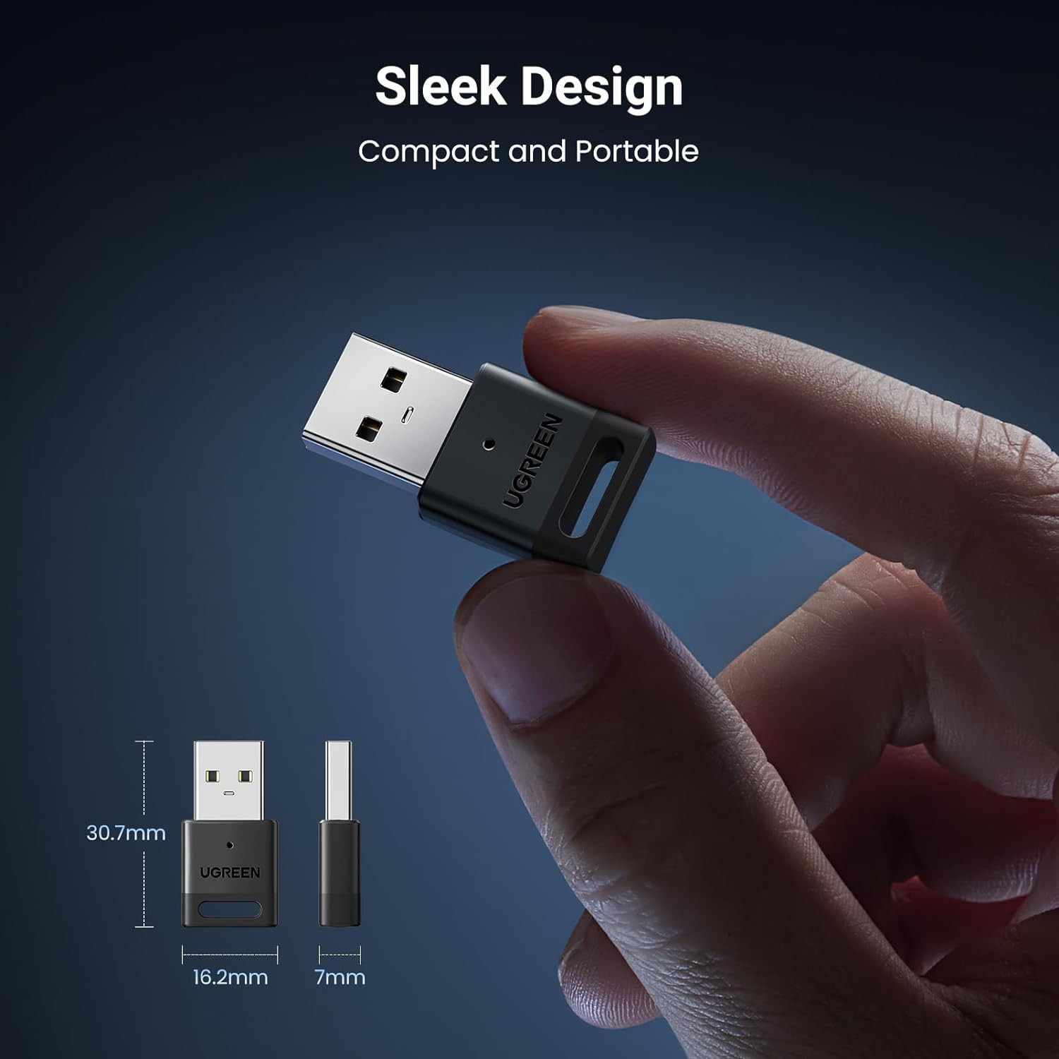 Bluetooth 5.3 USB Adapter for PC Windows 11 10 Plug and Play Bluetooth Receiver
