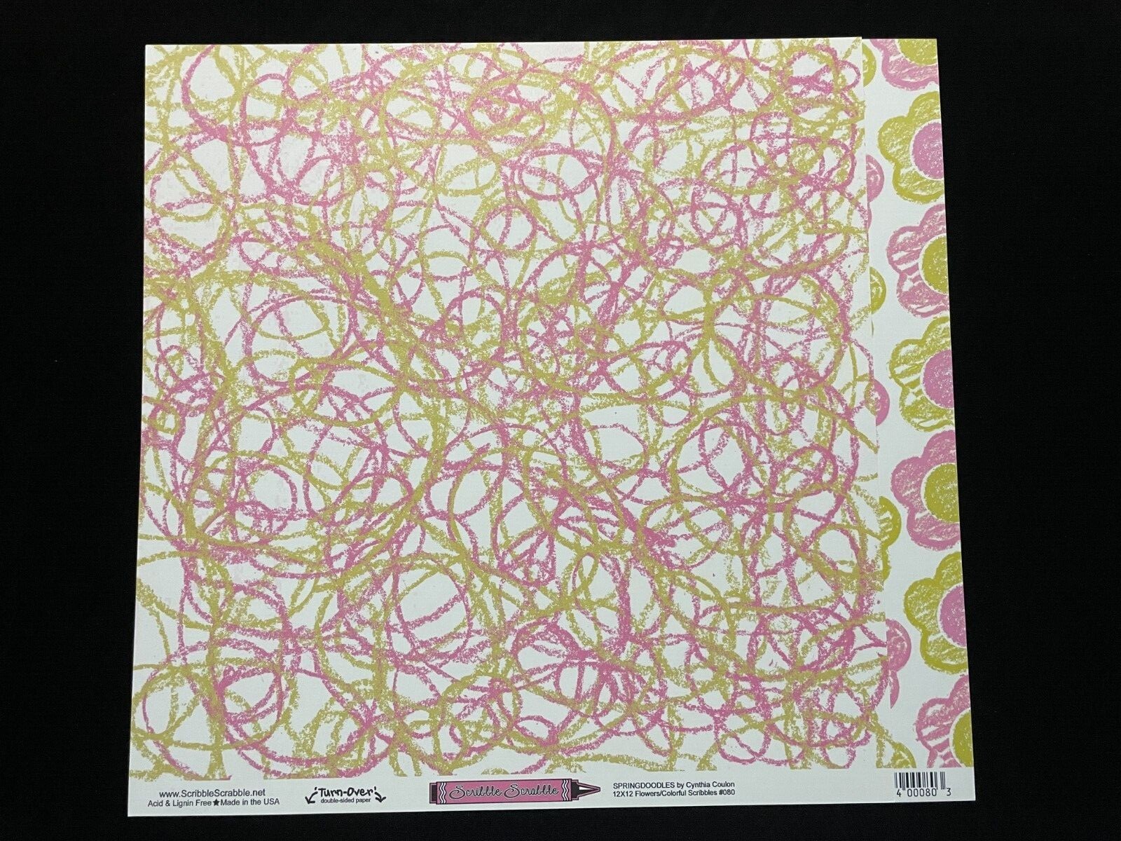 SCRIBBLE SCRABBLE "SPRINGDOODLES" 12X12 DS HEAVY PAPERS