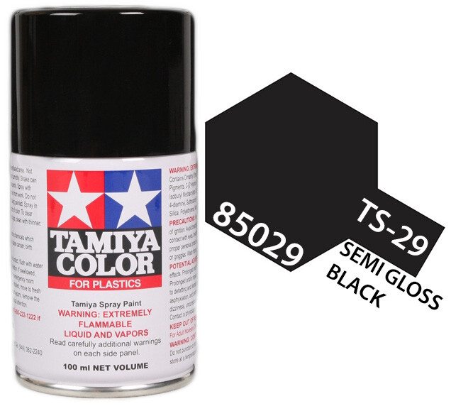 Tamiya 85029 TS-29 Semi Gloss Black Lacquer Spray Paint 100ml - US