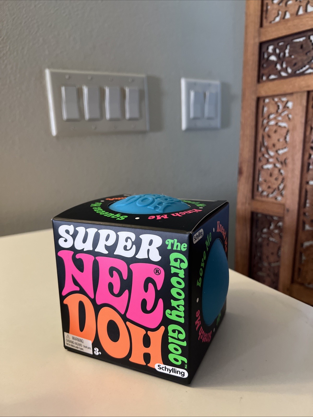 Needoh Super Groovy BLUE Glob Giant Nee Doh Stress Ball XL Squishy 4.5 inch NEW