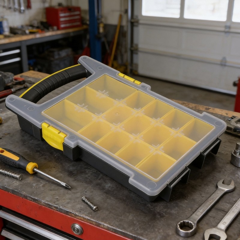 Compact 14 Compartment Utility Box For Various Small Tool And Accessories