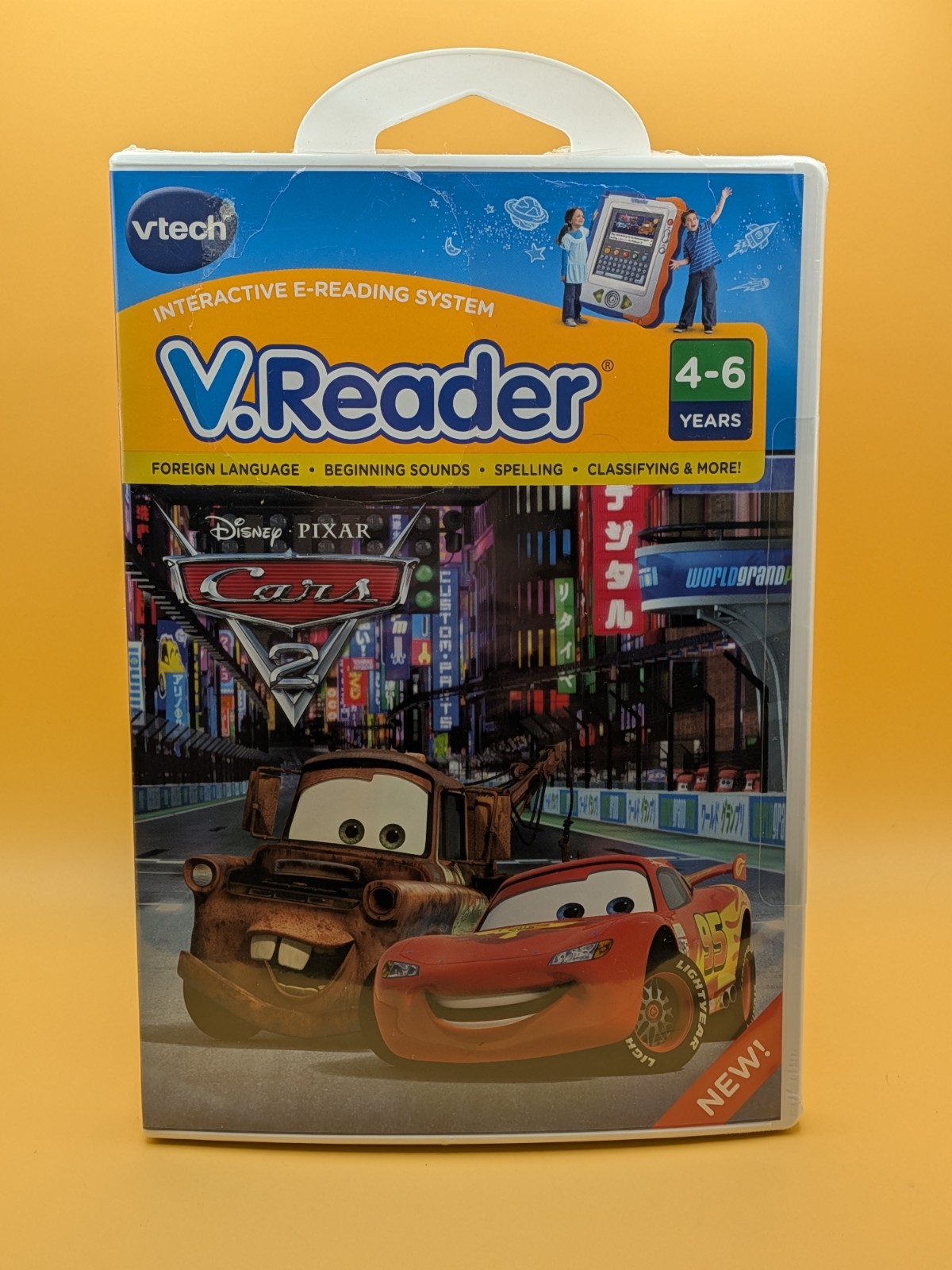Vtech V.Reader Cars 2 Interactive E-Reading System-Ages: 4-6 Years - Sealed