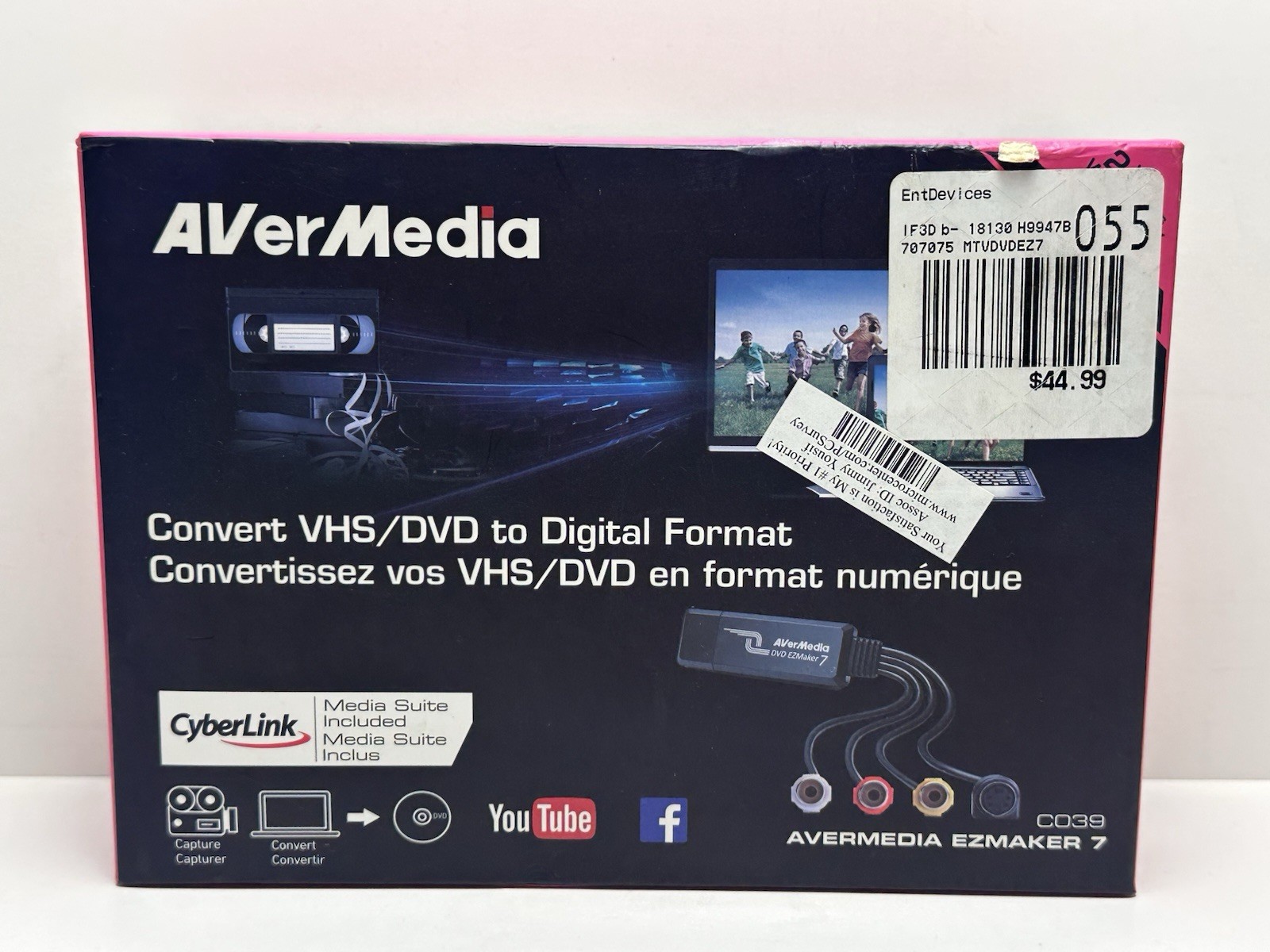 AVerMedia EZMaker 7 USB Convert VHS/DVD to Digital Format EZmaker 7 C039