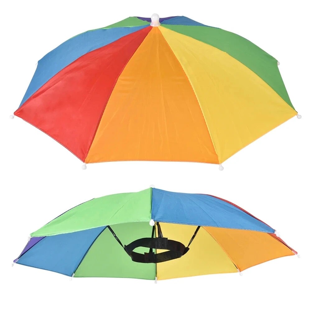 Anti Knock Umbrella Hat Fishing Camping Headwear Cap Head-Mounted Umbrella Hat