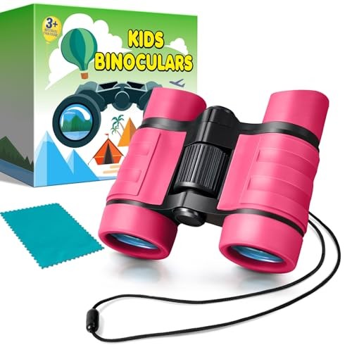 Binoculars for Kids, Kids Binoculars for Ages 3-12 Boys Girls, Outdoor Pink