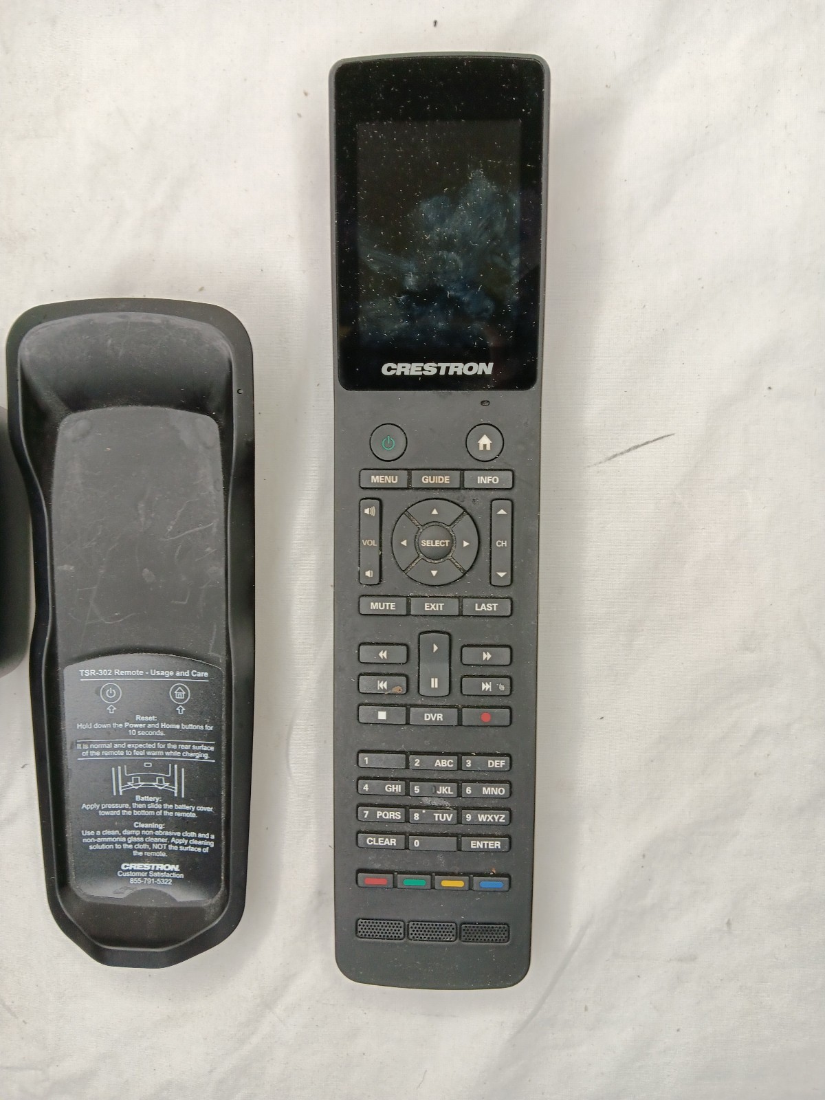 Crestron Handheld Touch Screen Remote W/ 4520465 Cradle Fair Condition