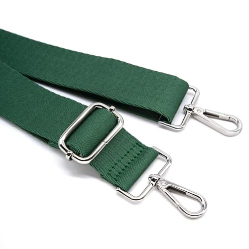 Thickened Solid Color Purse Straps Replacement Crossbody Green Silver Buckle