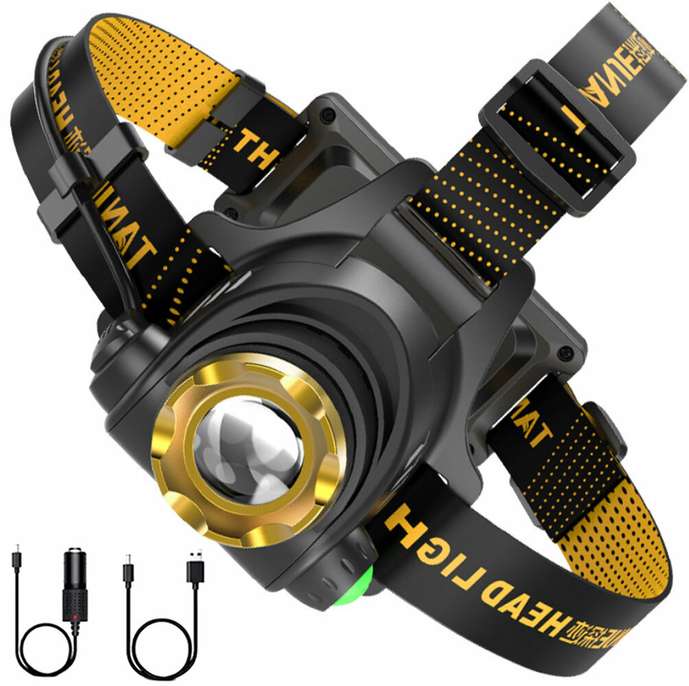 Powerful 12000000LM LED Rechargeable Headlight Zoomable Headlamp Head Torch US