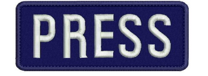 press embroidery patch 2x5 hook on back navy