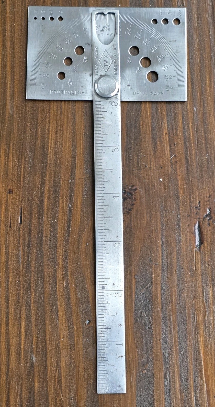 Vintage TWIX Metal Protractor / Drill Gage, Machinists Made in USA