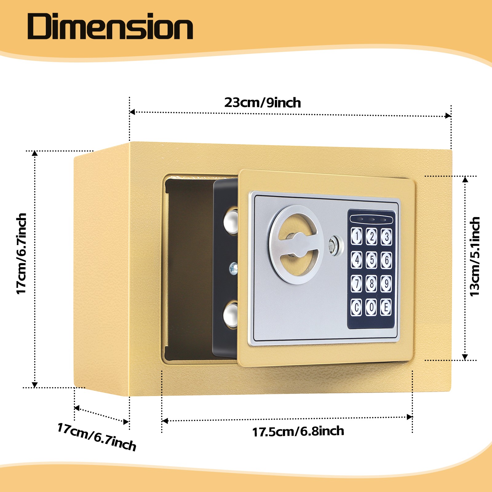 Safe Box with Electronic Keypad, Small Hidden Steel Security Lock Box with Key