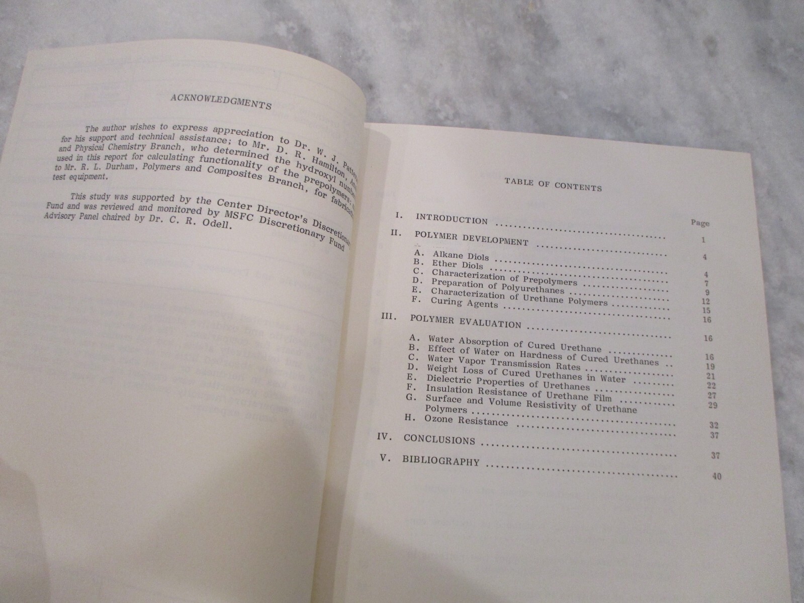 NASA MSFC SPACE SHUTTLE EXTRATERRESTRIAL/SRB/COATING/ENVIRONMENT MATERIALS MEMOS
