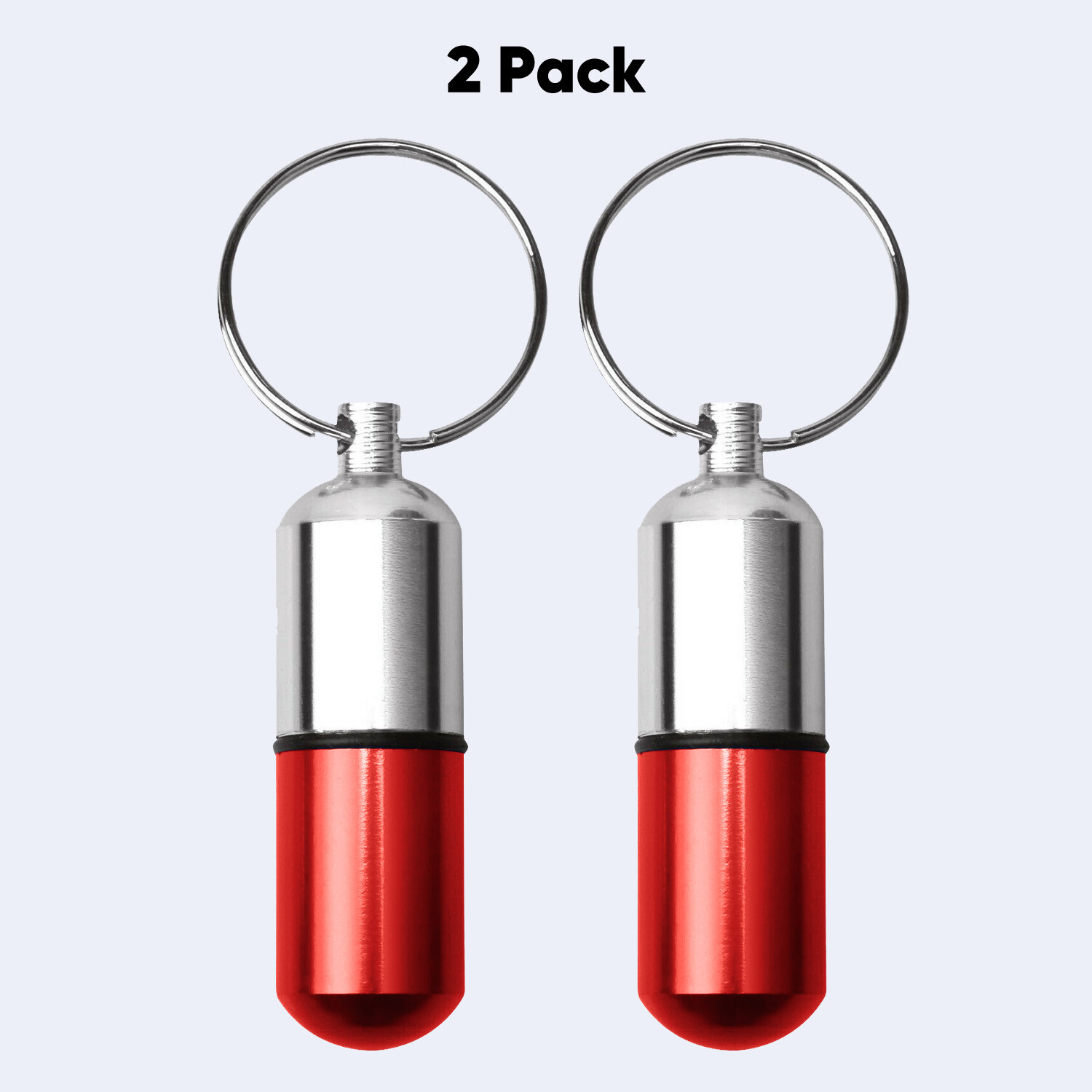 2x Red Color FDA Medicine Pill Capsule Mini Bottle Drug Portable Container Box