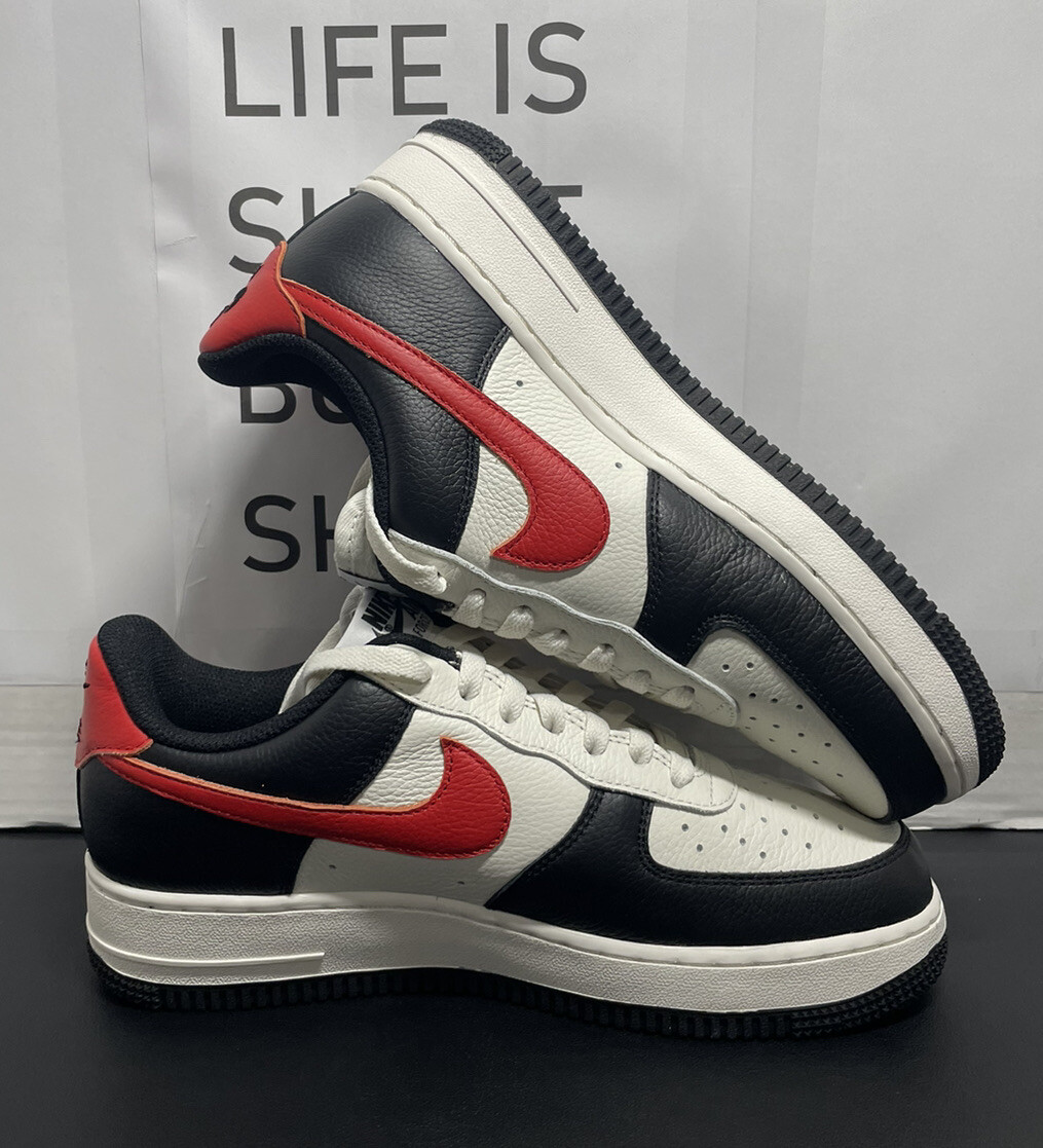 Nike Air Force 1 Low by You ID Black White Red Sneaker DV3892-900 Men's Size 7