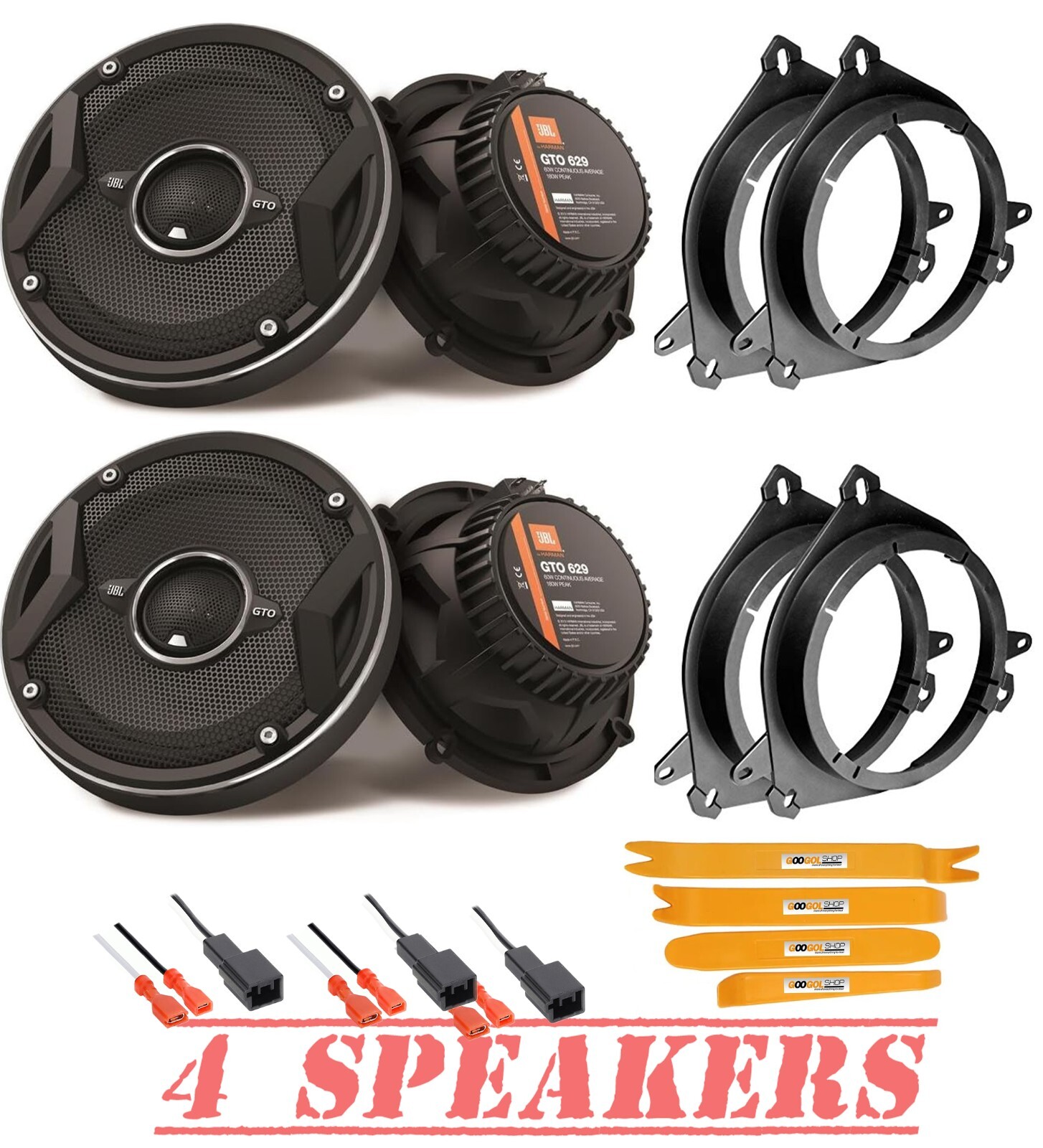 JBL GTO629 6-1/2in. Door Speakers for Front & Rear for 2020-2024 Toyota Corolla