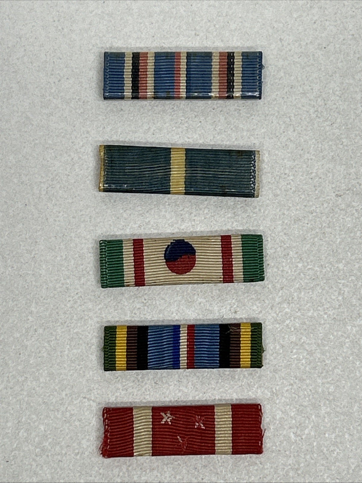 Lot Of 5 Assorted Vintage U.S. Military Ribbons Metal Backing
