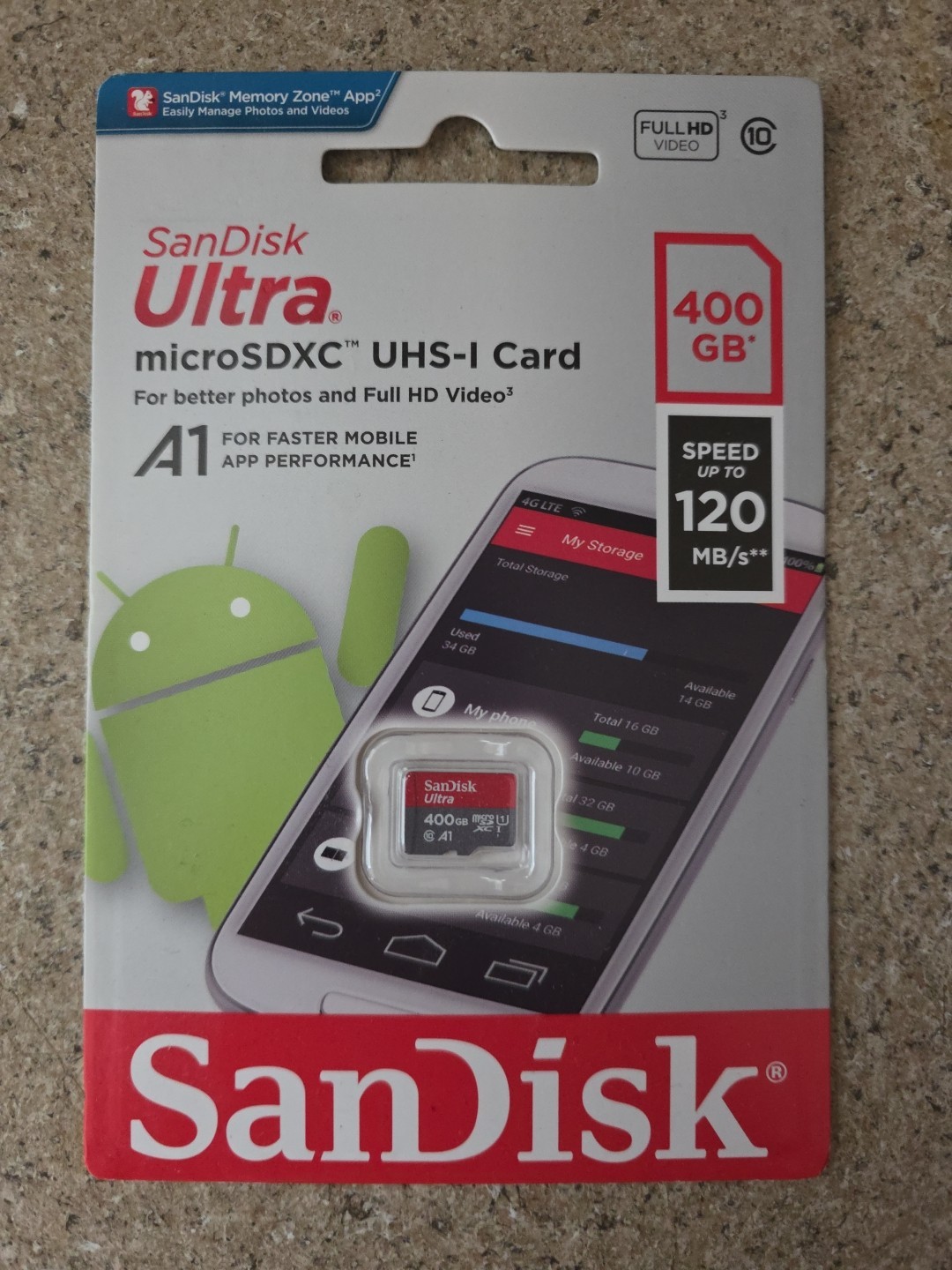 SanDisk Ultra 400GB Micro SD Class 10 microSDXC Memory Card SDSQUA4-400G-GN6MN