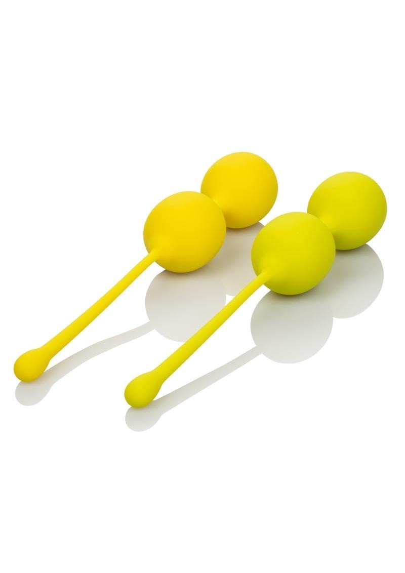 CalExotics Weighted Lemon Yellow Silicone Ben Wa Balls Kegel Exerciser
