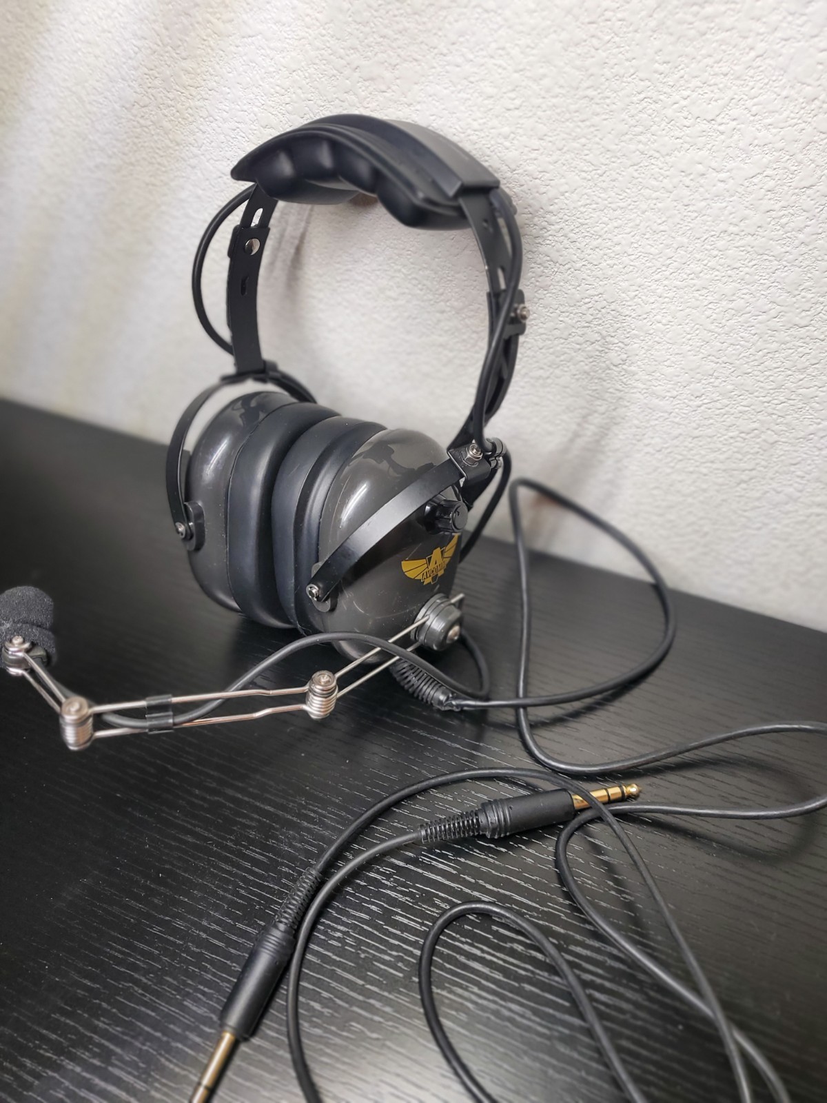AVCOMM AC-200PNR Passive Aviation Headset Dual Plug.strip wire