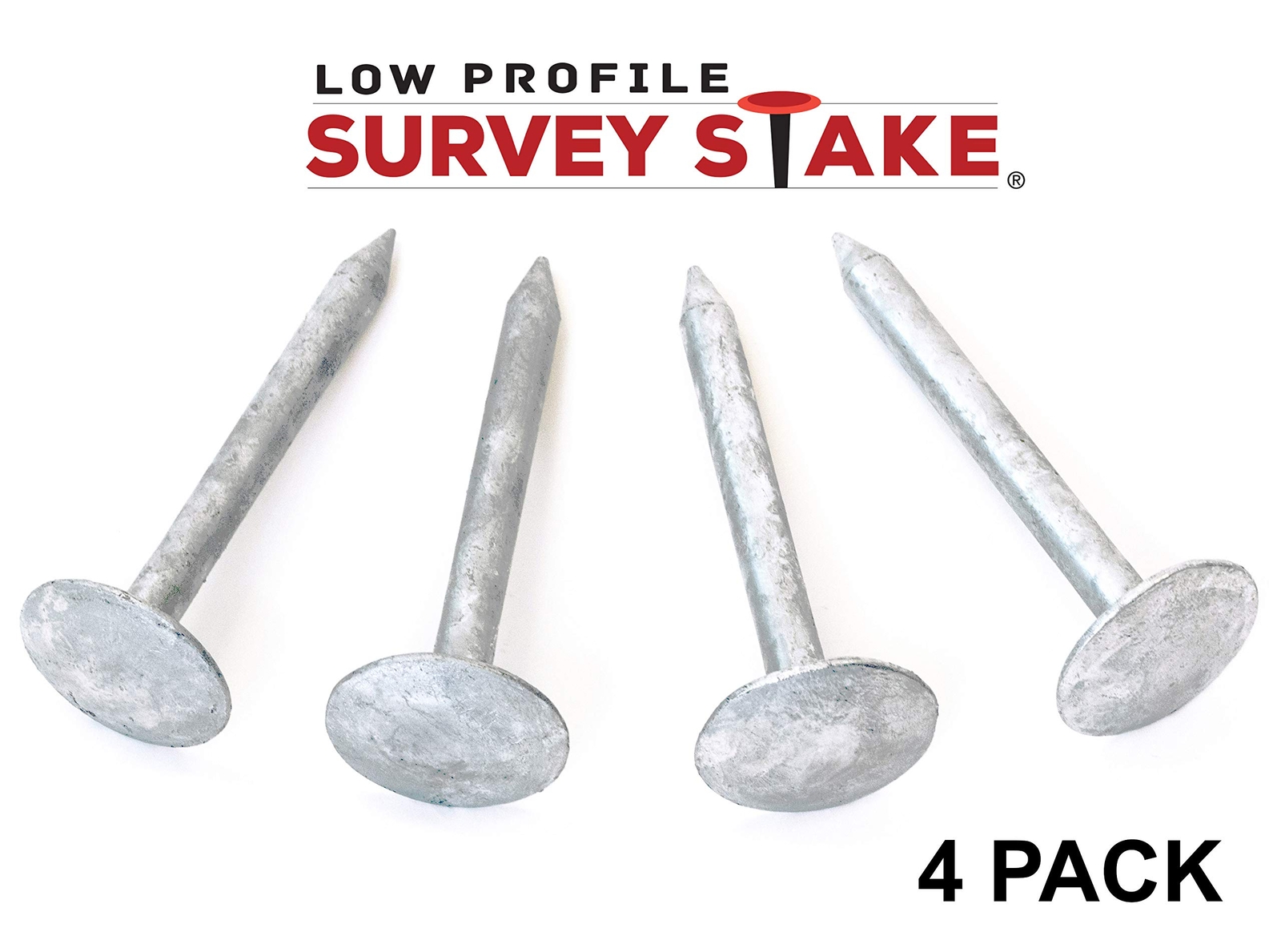 Low Profile HDG Survey Stakes - 4-Pack - Plain Color