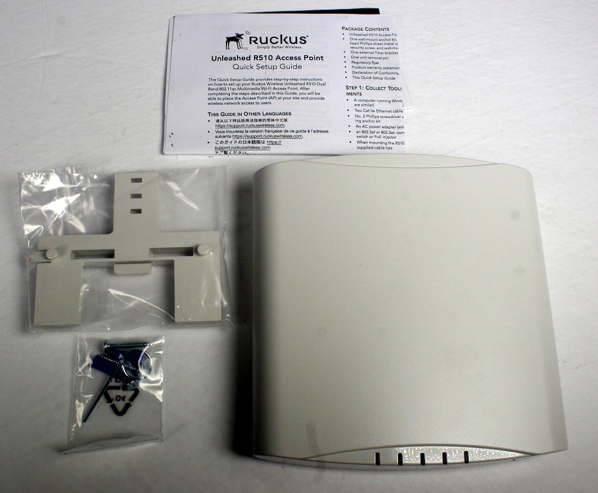 Ruckus Unleashed R510 WW 802.11ac Wave 2 2x2:2 Wireless Access Point Dell WC9WJ
