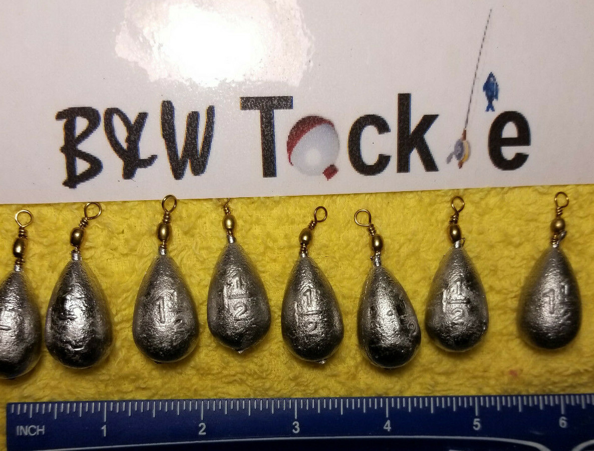 25 Bass Casting Fishing 1-1/2 oz Sinkers brass swivel Bell Sinker ~Free shipping