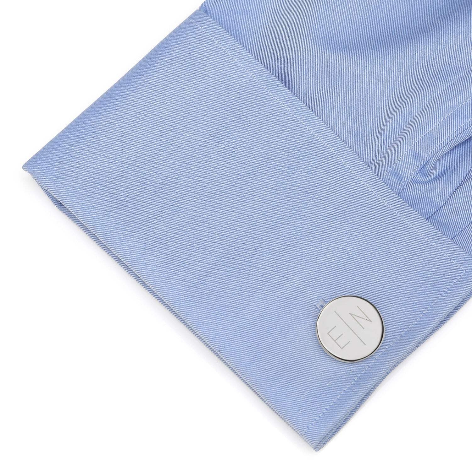 Divided Modern Monogram Engravable Cufflinks