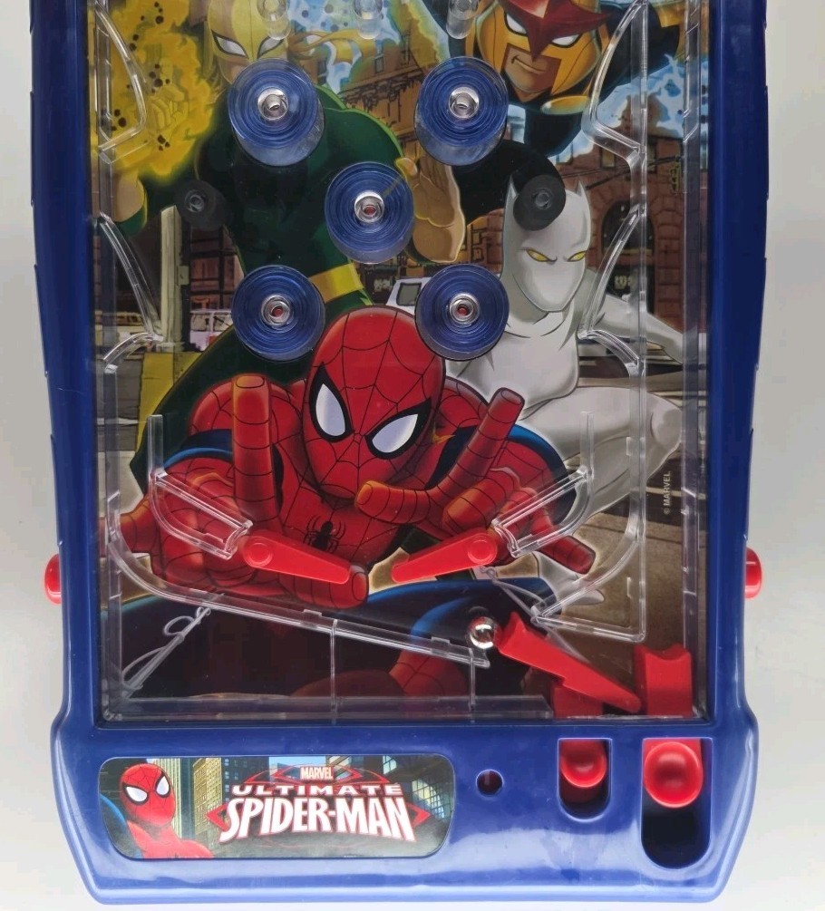 2009 MMTL Marvel Ultimate Spider-Man Tabletop Pinball Machine Lights Sounds EUC