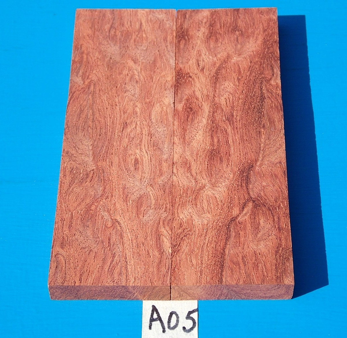 1 PAIR POMELLE FIGURED BUBINGA KNIFE SCALES~3/8" X 1-1/2" X5"~EXOTIC WOOD~LUMBER