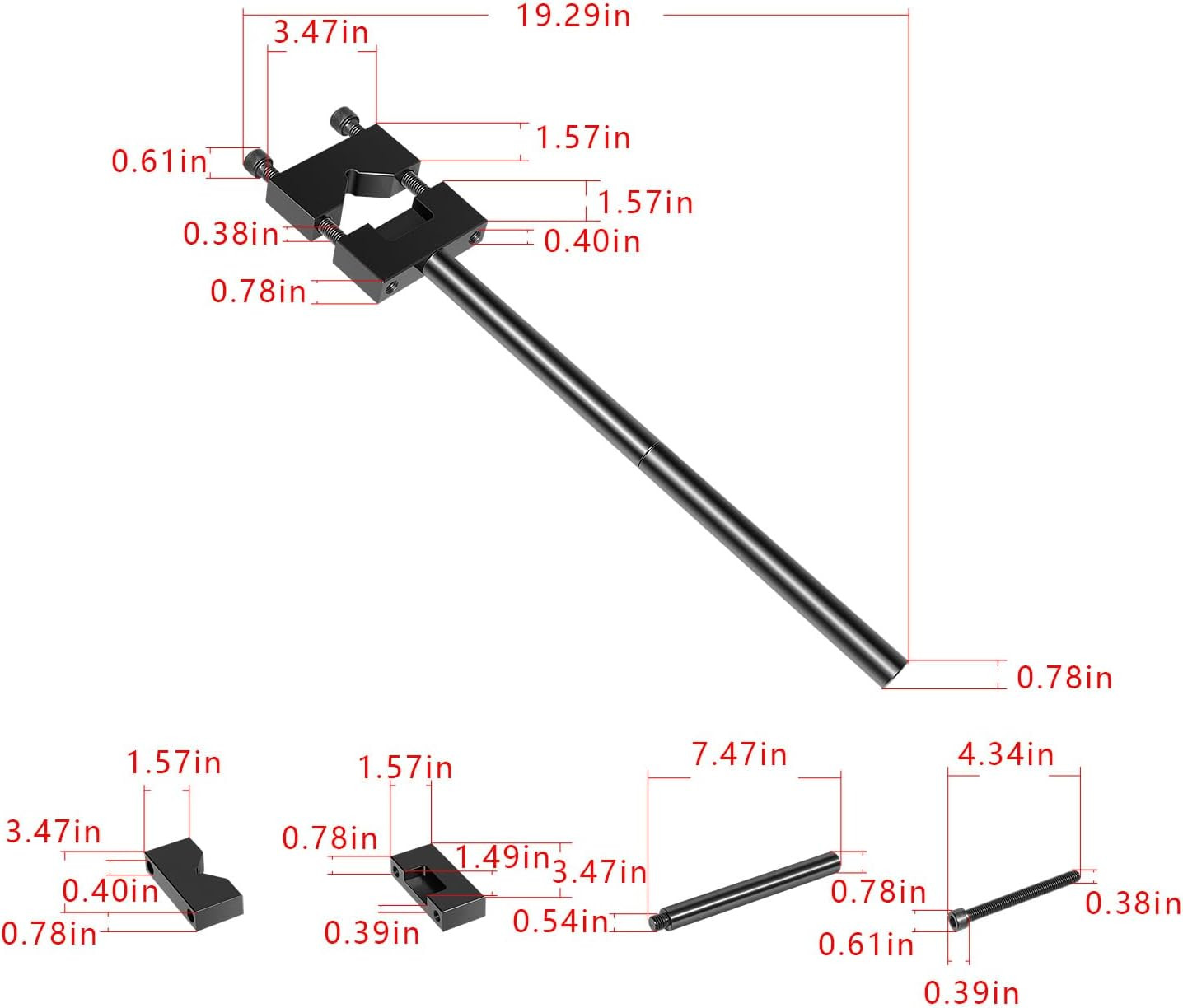 Heavy-Duty Disassembler Wrench 15-Inch Carbon Steel Detachable Handle for Barrel