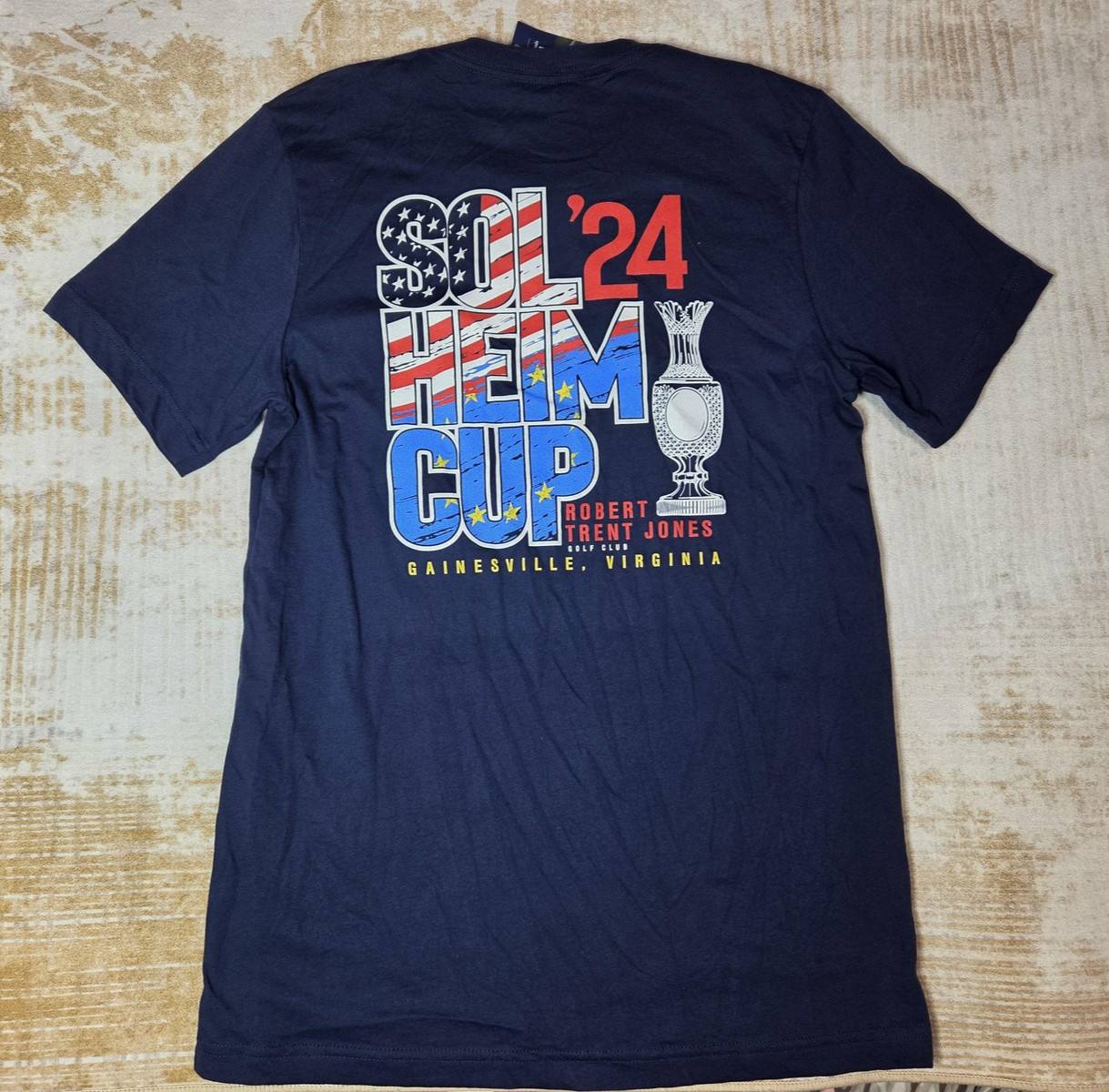 Solheim Cup 2024 Shirt Mens Small Navy Golf Tee Robert Trent Jones USA Virginia