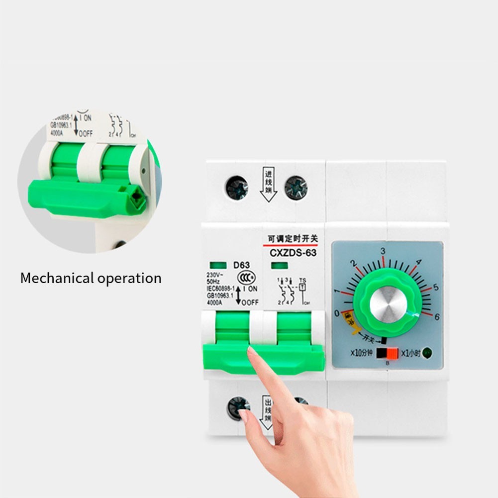 Mechanical Adjustable Timer Switch 63A 13000W Water Pump Memory Timer 1min-6h